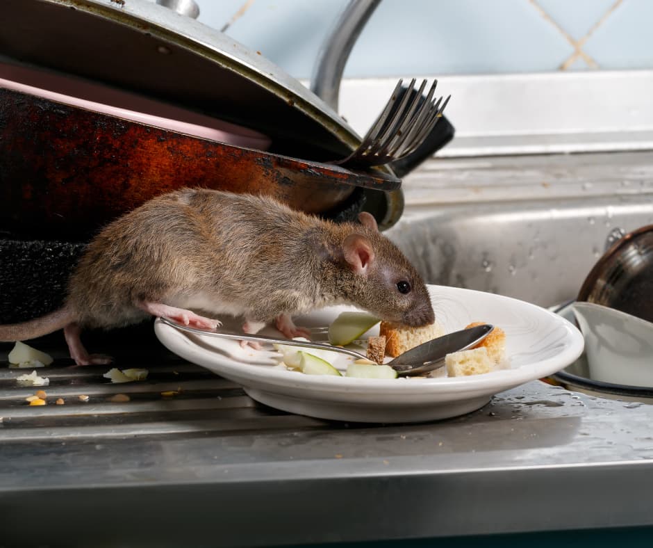 A rat peeking out from a hole in a wall, reinforcing why homeowners trust Don Valley Pest Management for professional pest control in Doncaster.